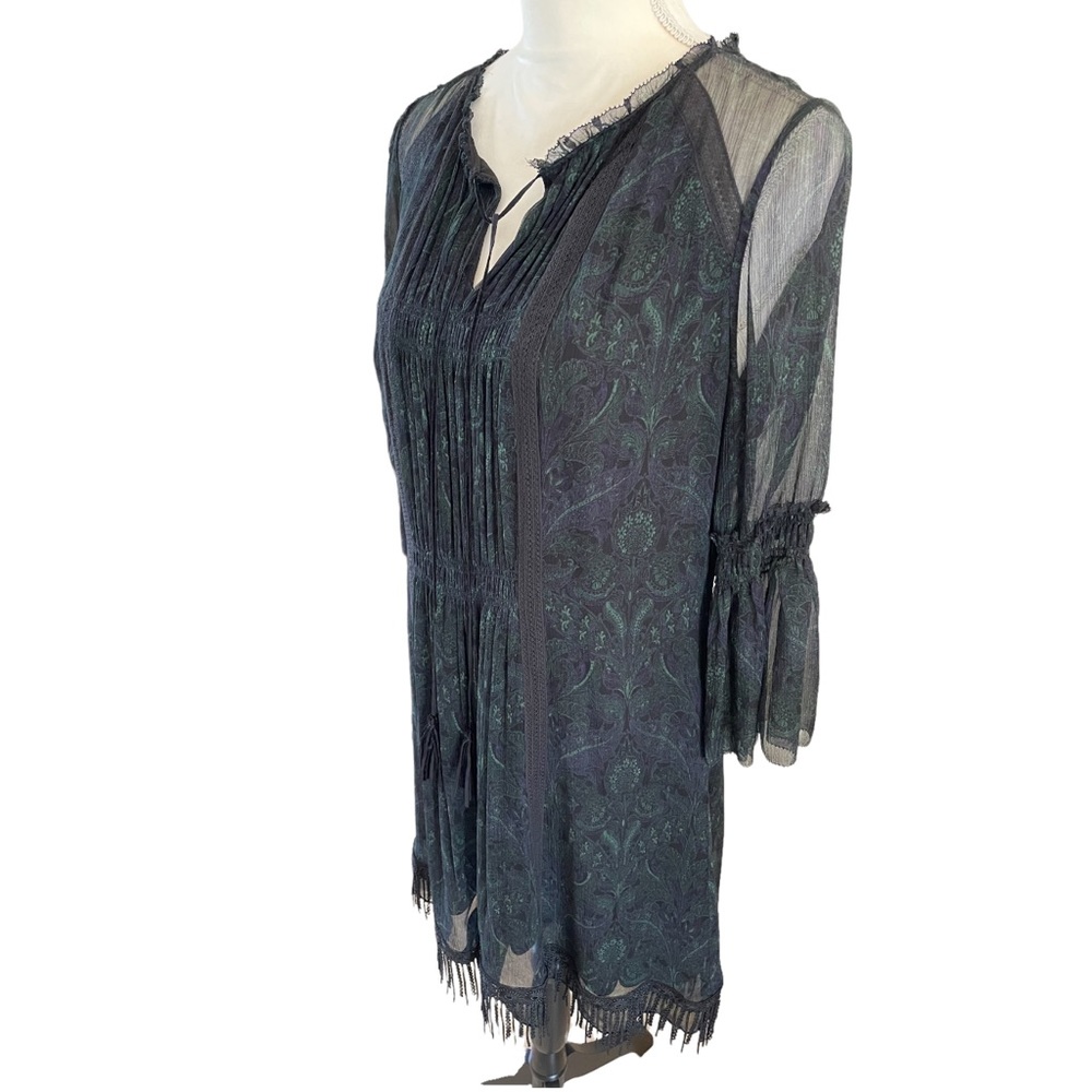 Elie Tahari - Size 12 - Sheer Bohemian Dress - 3/4 Sleeves - NWT! Never Worn